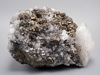 pyrite, quartz