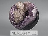 ametyst s krystaly + kalcit + koule
